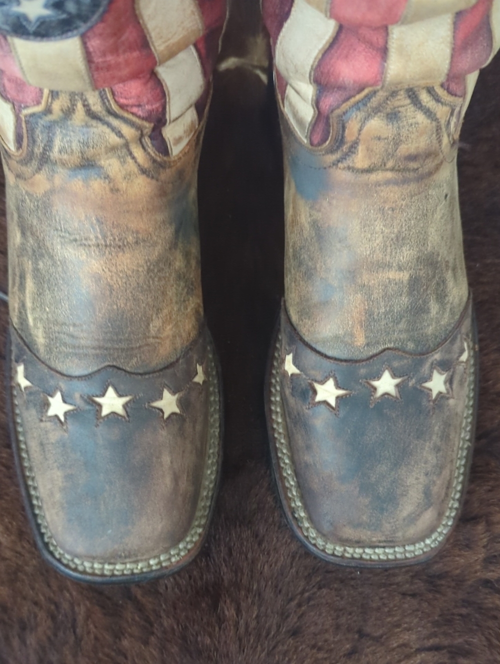 DAN POST DP3914 "Betsy" American Flag cowgirl western boots square toe sz 8.5 - Picture 10 of 15